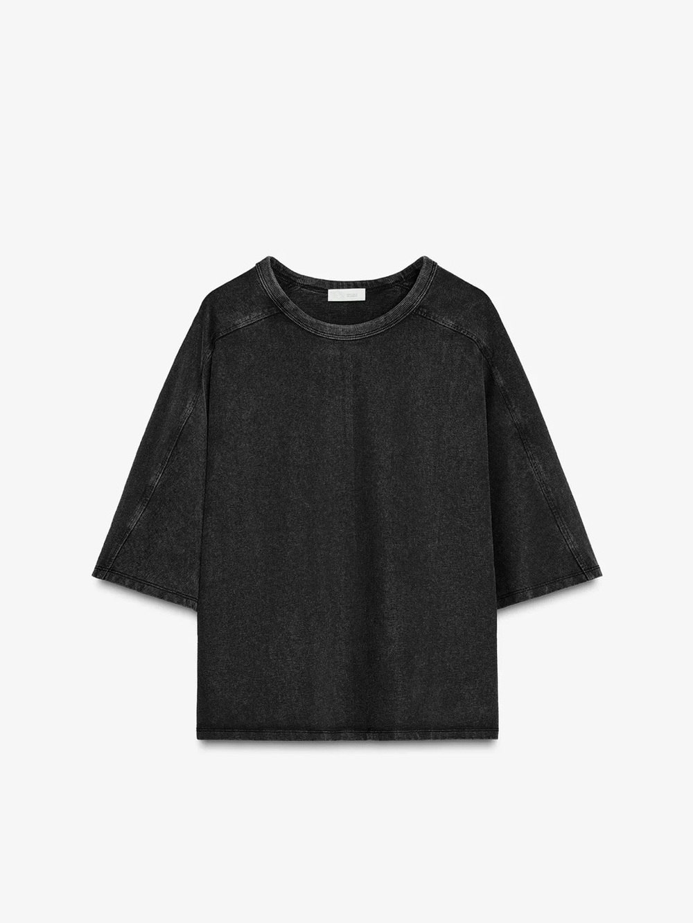 Zara Washed Black Heavy Cotton Tee